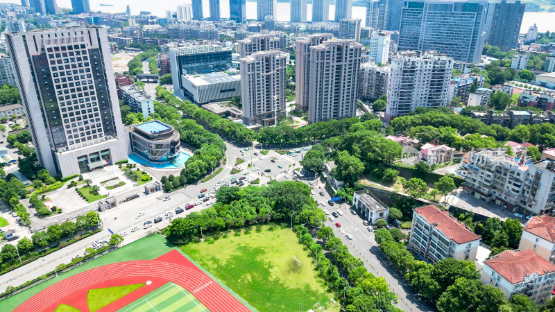 湖北宜昌城市交通航拍