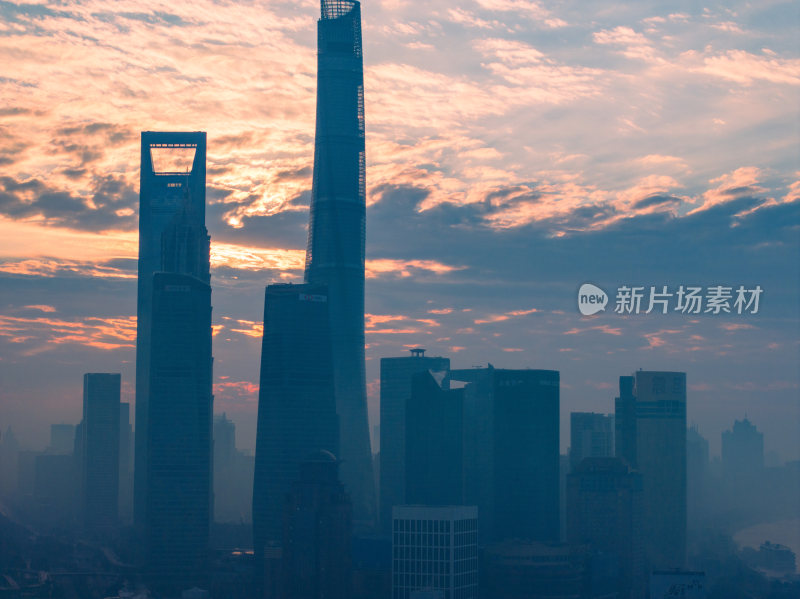 上海城市夜景陆家嘴浦西全景