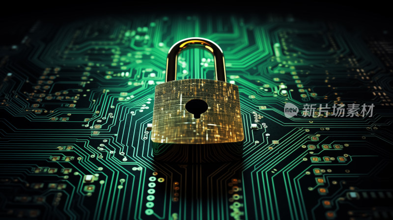 数字安全的强大象征数字防御：加密的电子锁