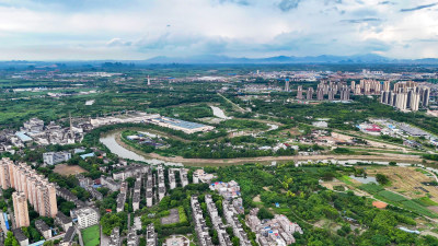 广西贵港城市风光城市建设航拍