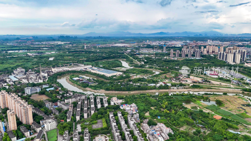 广西贵港城市风光城市建设航拍