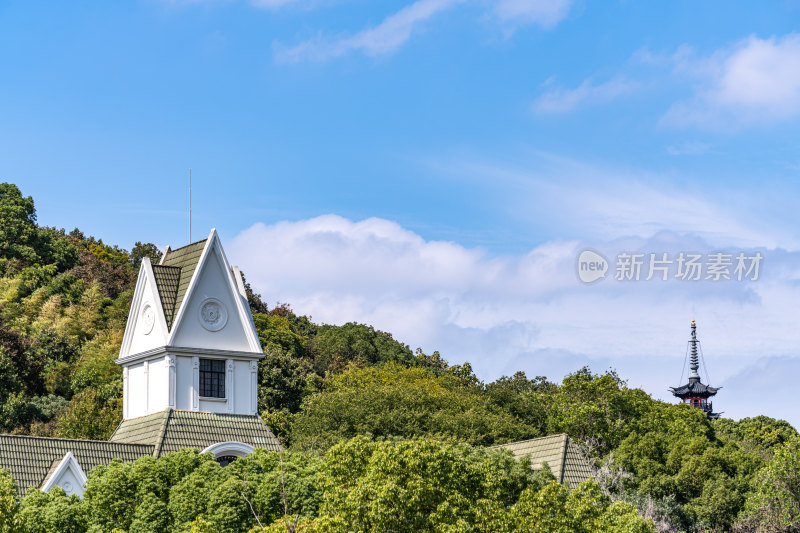 上海松江佘山森林公园自然建筑景观