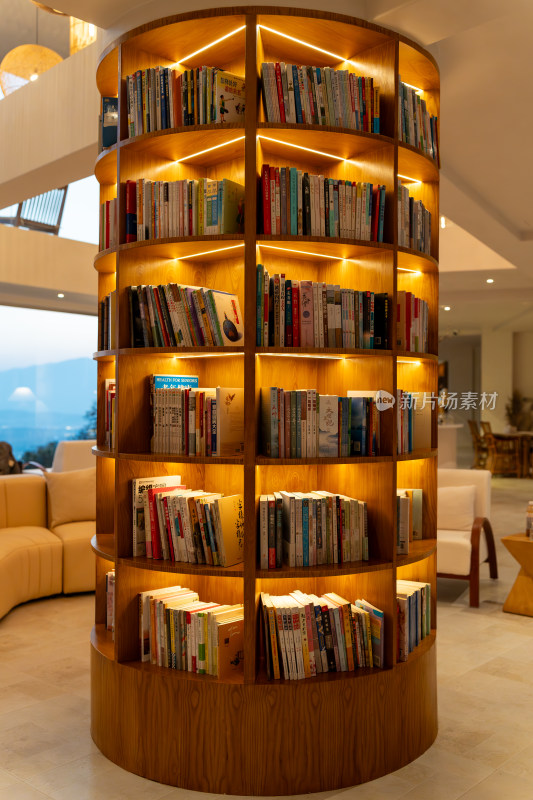 室内环形书架及藏书展示