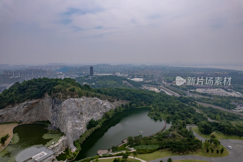 湖北襄阳城市风光旅游景区地标建筑航拍图