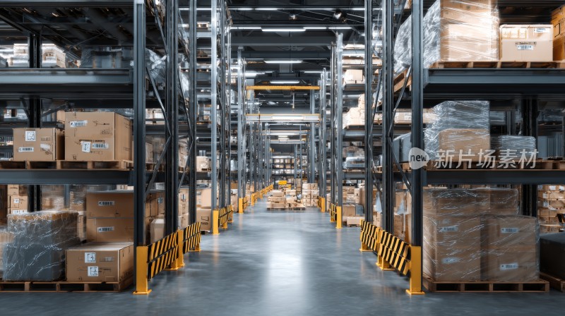 人工智能未来科技工厂，物流快递包裹