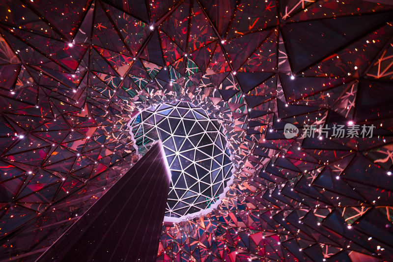 科技感几何结构光影空间