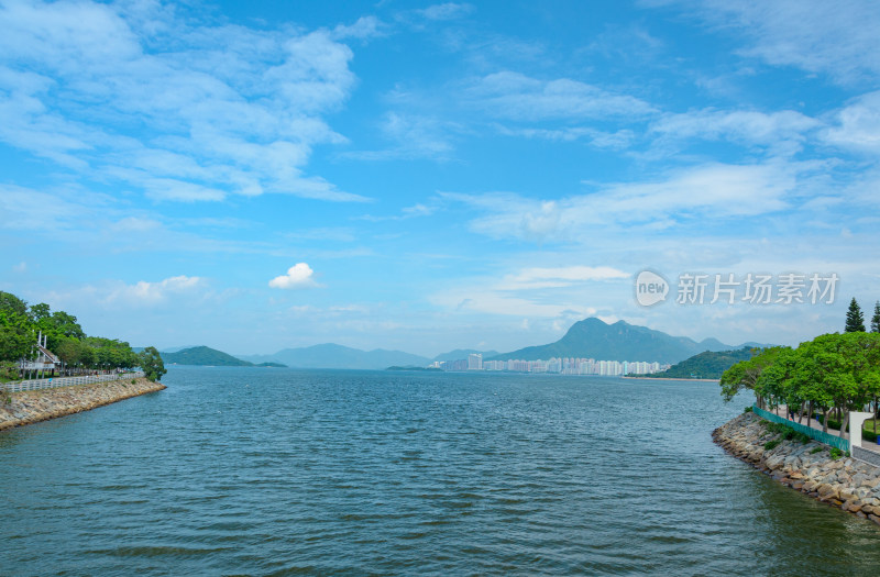 香港大埔墟滨海公园海景风光