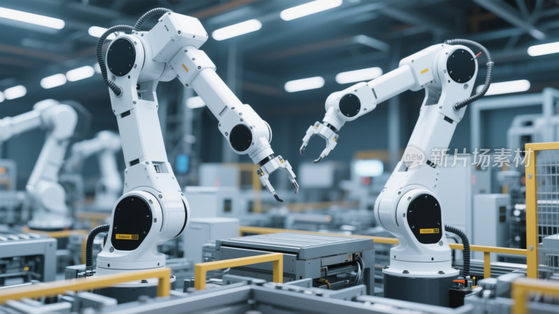 工厂内的工业机械臂