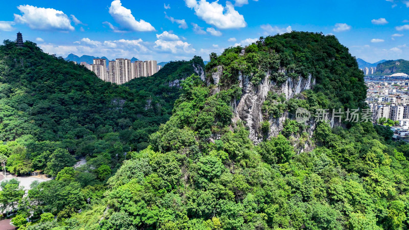 广西柳州驾鹤山航拍图