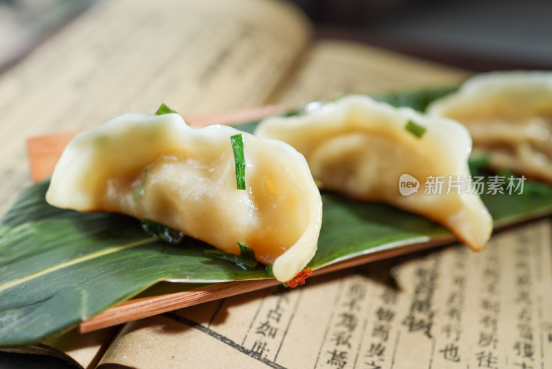 中国食品饺子特写镜头