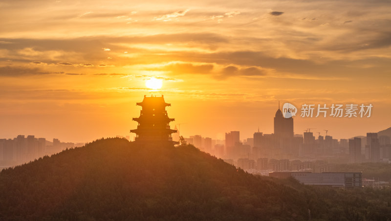 枣庄薛城临山阁夕照