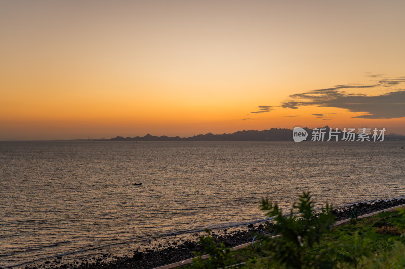 山东青岛黄岛区灵山岛风景区黄昏时刻