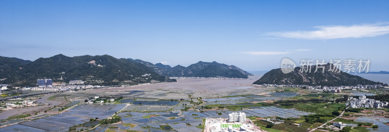 福建宁德霞浦沿海滩涂海田山水自然风光