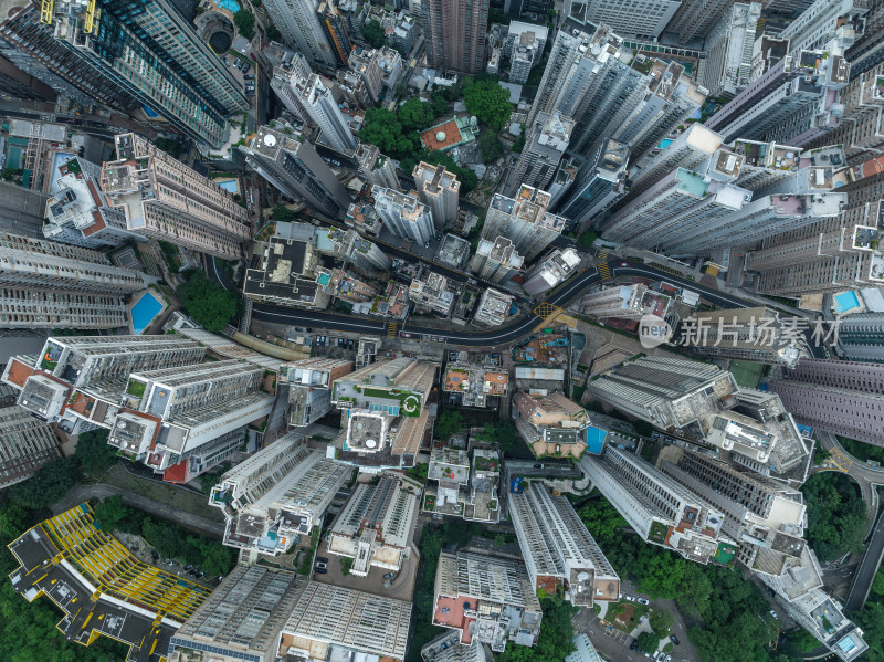 香港维多利亚港CBD中环夜景日出高空航拍