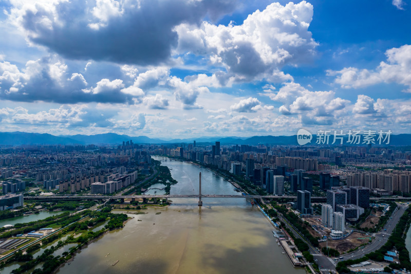 福建福州城市大景天际线航拍摄影图