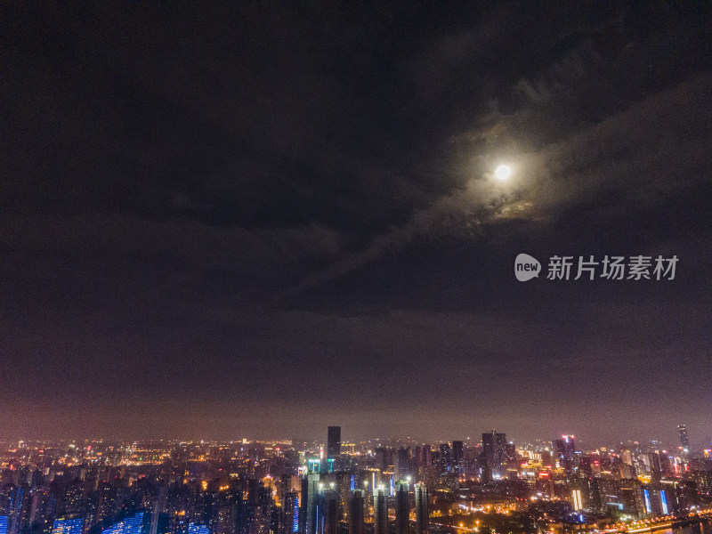 长沙夜景灯光航拍摄影图