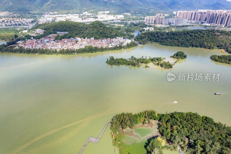 广东肇庆星湖景区全景航拍摄影图