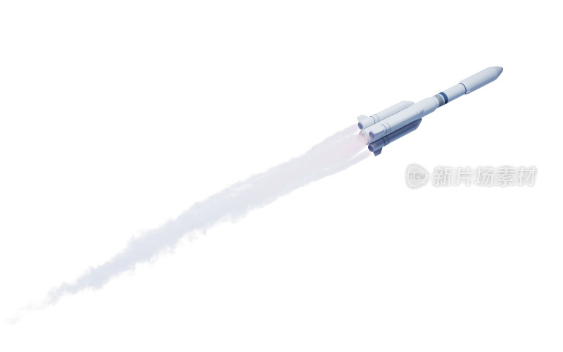 发射的火箭3D渲染