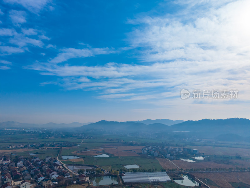 乡村田园风光航拍全景