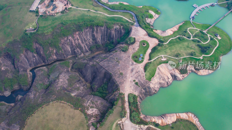 郴州高椅岭丹霞地貌风景区航拍图