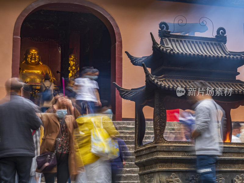 浙江普陀山法雨寺禅院建筑风光