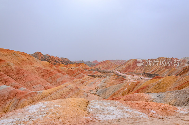 甘肃张掖七彩丹霞旅游景区多彩地质自然风光