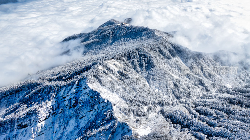 冬季成都西岭雪山景区综合航拍