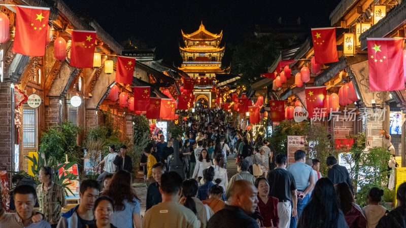 国庆四川凉山彝族自治州西昌建昌古城夜景