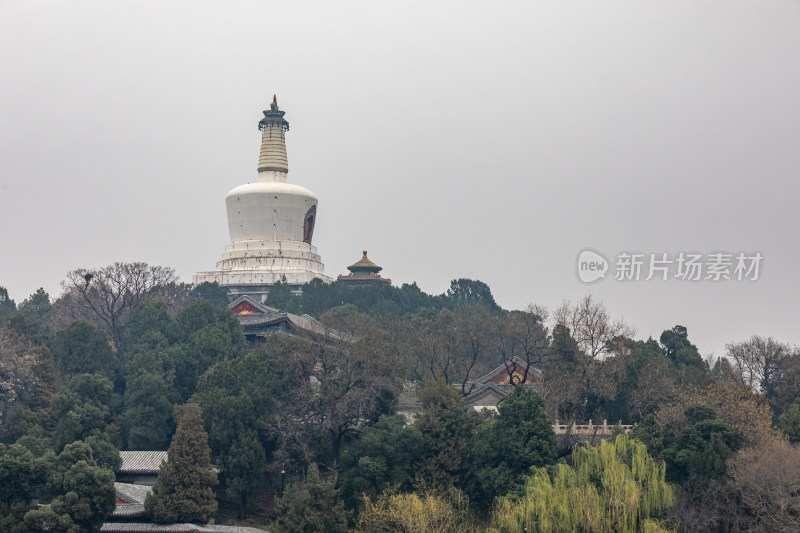 北京北海公园白塔建筑景观