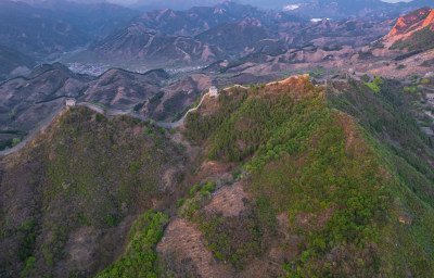 天津蓟州黄崖关长城旅游景区自然风光航拍