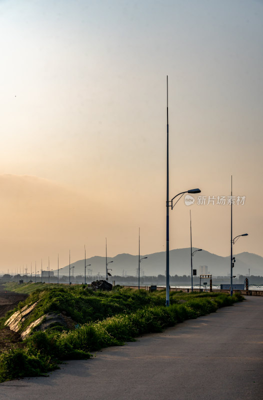 夏天的邹城孟子湖湿地湖泊自然景观