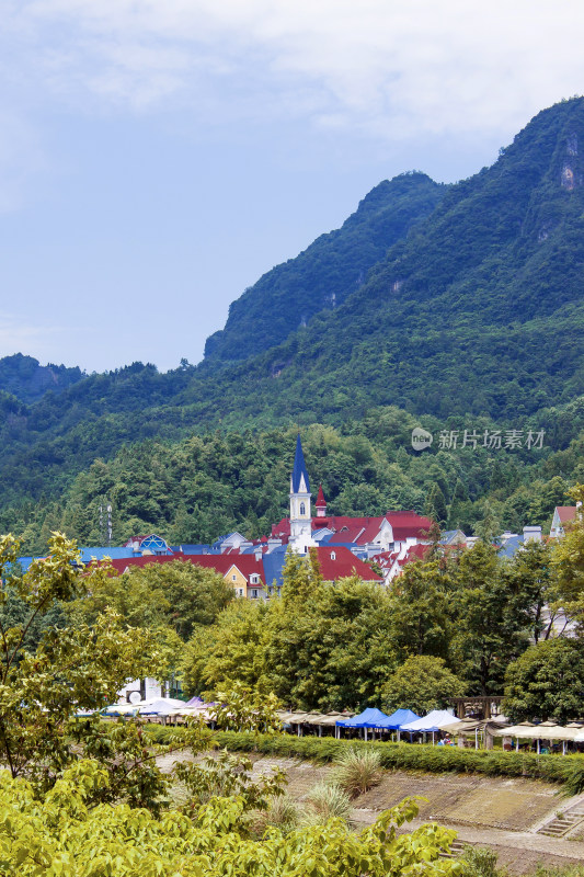 风景乡村异域小镇建筑