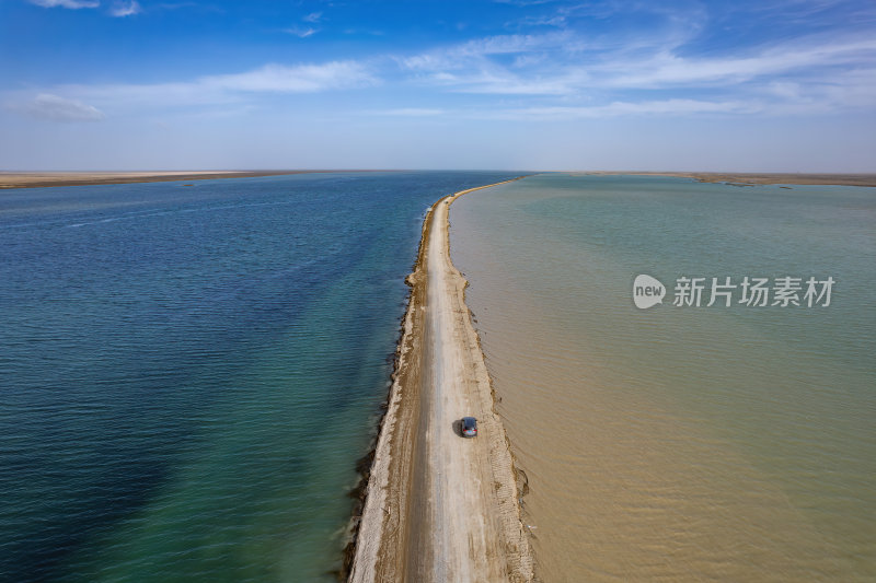 青海西台吉乃尔湖双色湖高空航拍