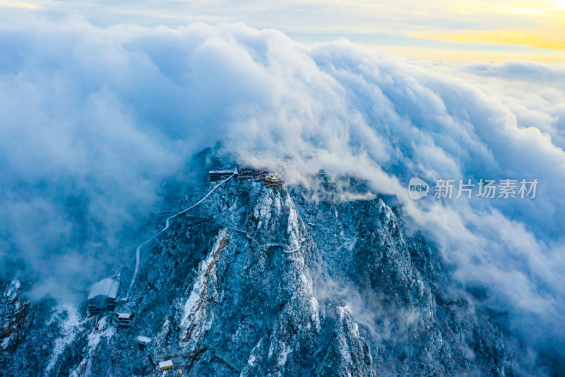 河南洛阳老君山云海航拍