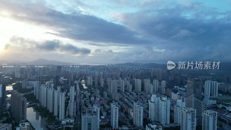 航拍温州城市天际线温州大景鹿城区