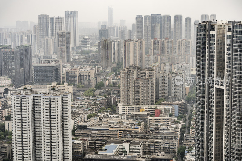 俯瞰成都地标太古里的全景图