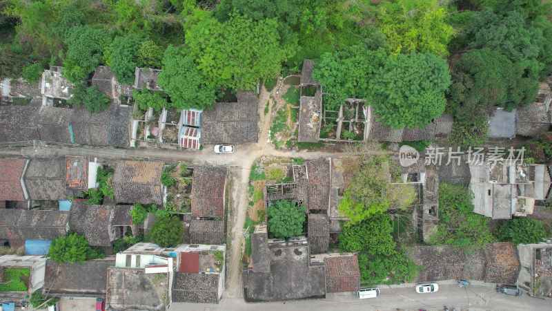 城市破旧老城区房屋建筑航拍