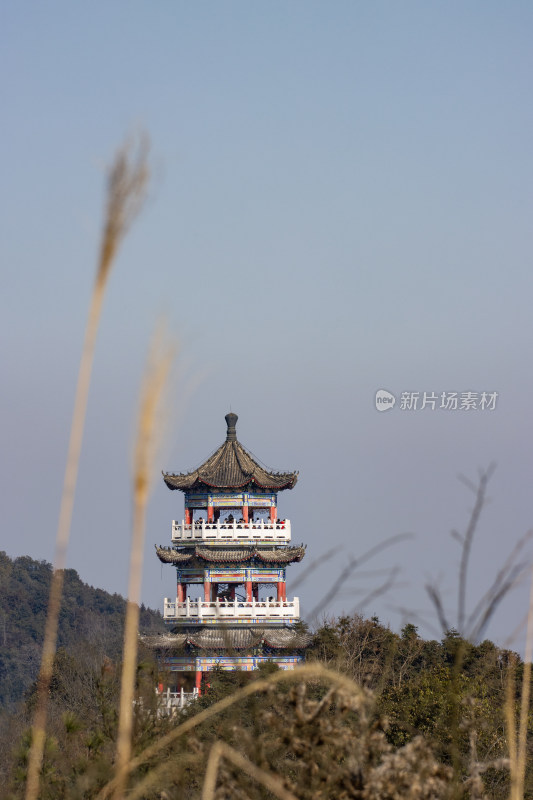 古色古香的多层塔楼景观