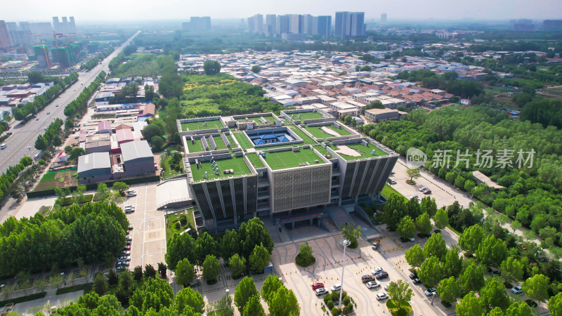 河北沧州博物馆图书馆科技馆市民广场航拍