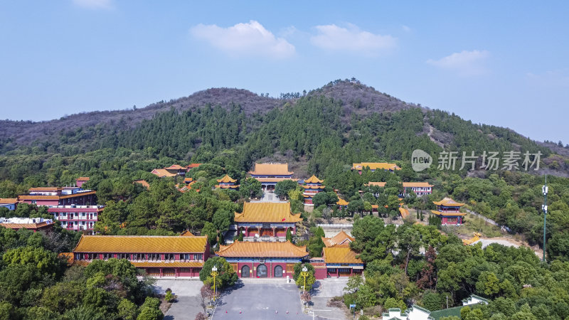 武汉龙泉山风景区龙泉寺航拍