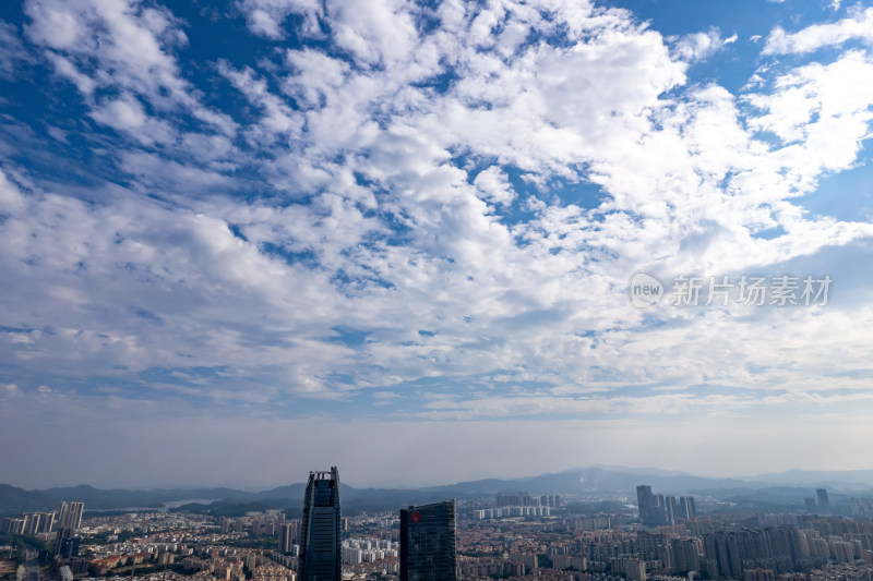 广东东莞鸿福路城市建设航拍摄影图