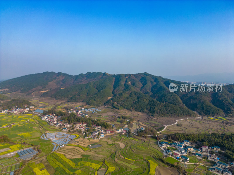 山川丘陵农田农业种植乡村航拍摄影图