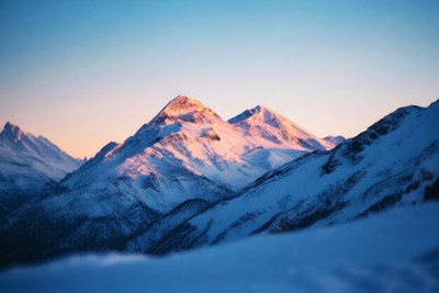 雪山风景冬天天空户外