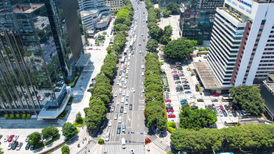 福建福州五四路城市交通航拍