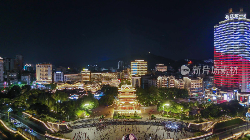 四川宜宾合江门广场夜景