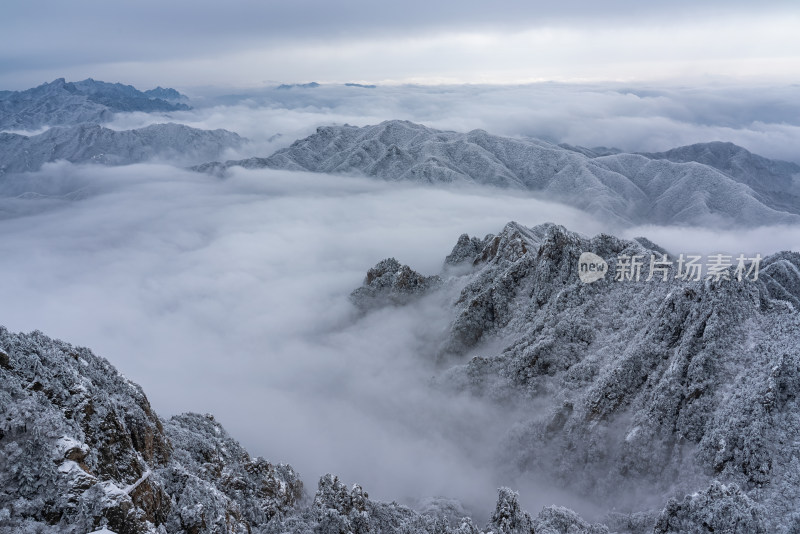 山川大雪云海大气航拍