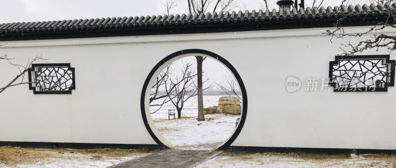 天津市水西公园 冬天雪景