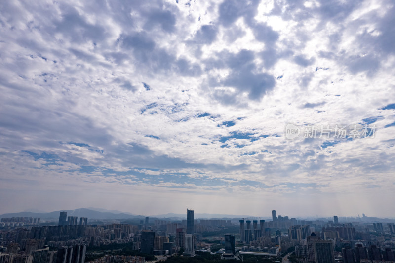 广东东莞城市风光中心广场航拍摄影图