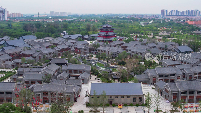 河北沧州南川楼历史文化古建筑航拍风景