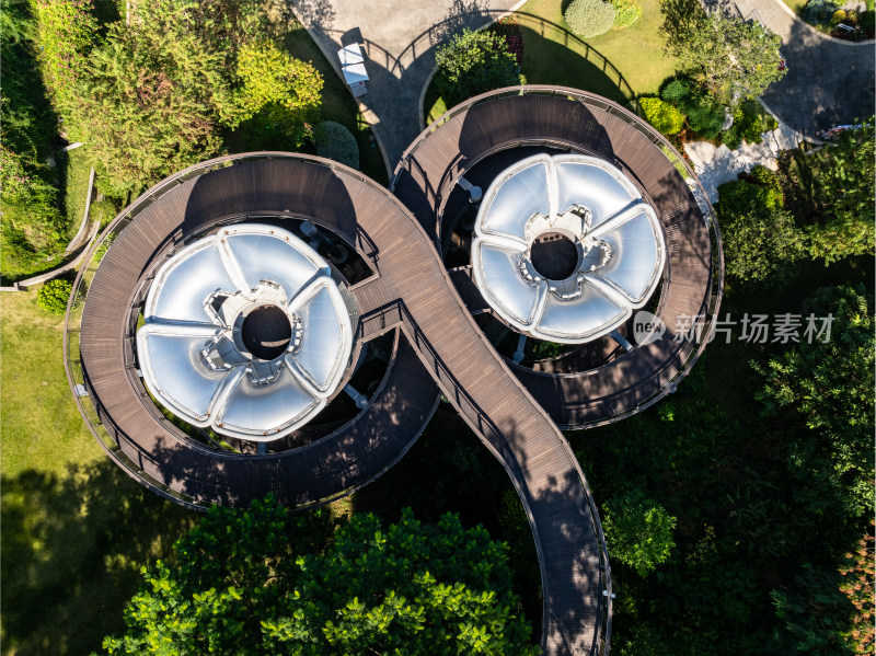 广州云萝植物园实景高空航拍照片